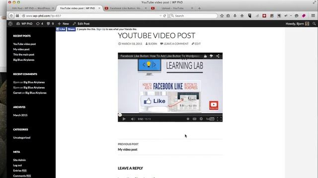 WordPress YouTube Embed Tutorial | WP Learning Lab смотреть онлайн