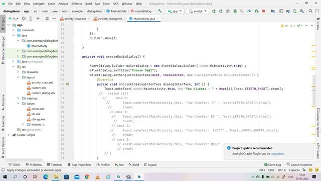 Alert Dialog with 3 controls | Radio alert Dialog | Custom Dialog in Android смотреть онлайн