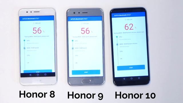 Honor 8 vs. 9 vs. 10 - Antutu benchmark смотреть онлайн