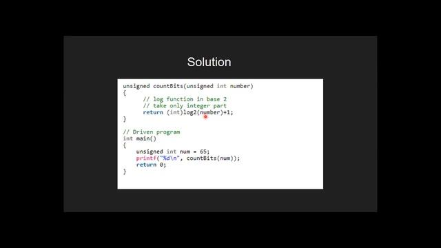 Count total bits in a number | GeeksforGeeks смотреть онлайн