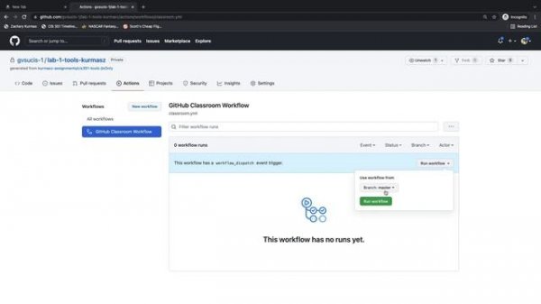 Using GitHub Classroom and GitHub Actions