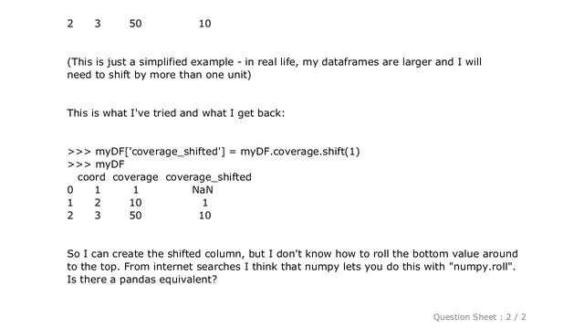 Pandas : pandas equivalent to numpy.roll смотреть онлайн