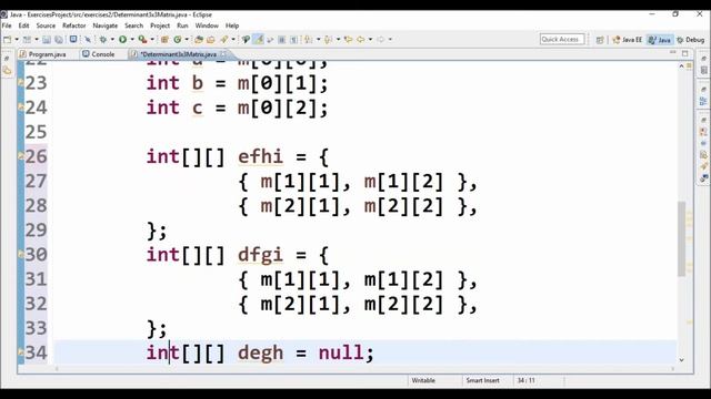determinant 3x3 matrix in java смотреть онлайн