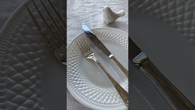 Серебряный столовый набор из вилки и ножа "Элегант" смотреть онлайн