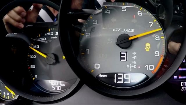 2018 Porsche 911 GT3 RS 520 HP Acceleration 0-290km/h смотреть онлайн