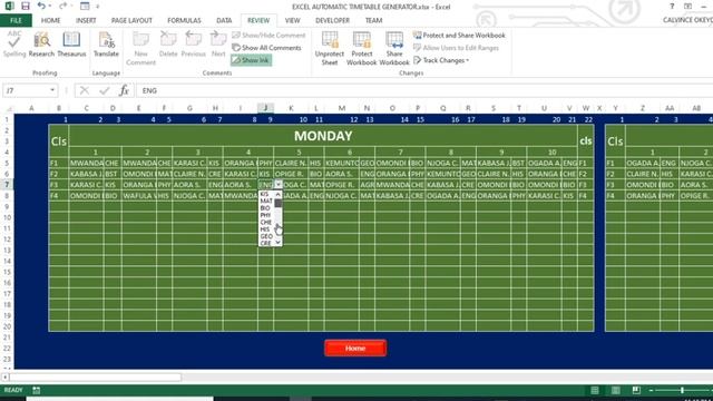 VBA/Excel Automatic Timetable Generator смотреть онлайн