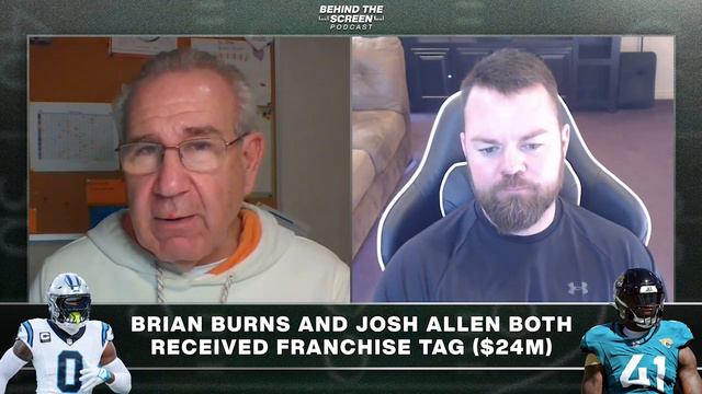 NFL Franchise Tag Reaction: Brian Burns, Tee Higgins & More | Behind the Screen Podcast смотреть онлайн