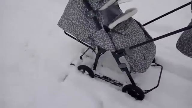 Санки-коляска с большими колесами ЭВА, модель 8-1 от российского производителя НИКА смотреть онлайн