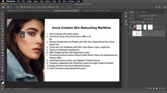 Steps for Fashion & Skin Photo Retouching Photoshop смотреть онлайн