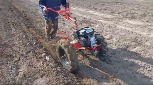 Мотоблок "АГАТ" с центробежным сцеплением - испытания на вспашке