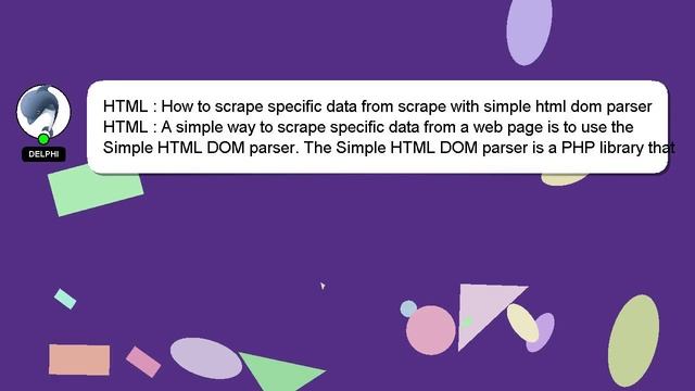 HTML : How to scrape specific data from scrape with simple html dom parser смотреть онлайн