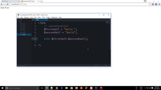 PHP Tutorial 7: Concatenation смотреть онлайн