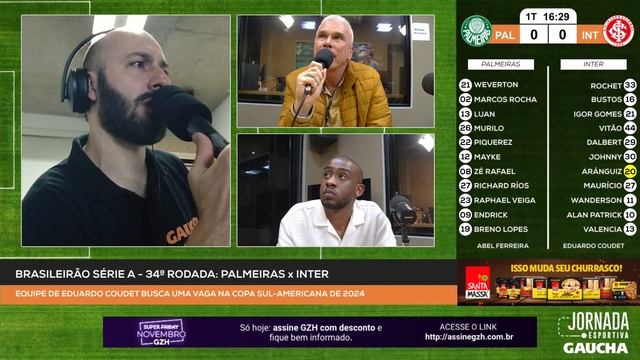 AO VIVO: Palmeiras x Inter - Brasileirão Série A | Jornada Digital 11/11/2023 смотреть онлайн