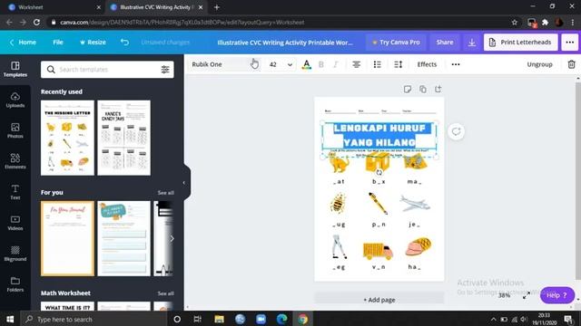 Cara Mudah Membuat Worksheet Dengan Canva смотреть онлайн