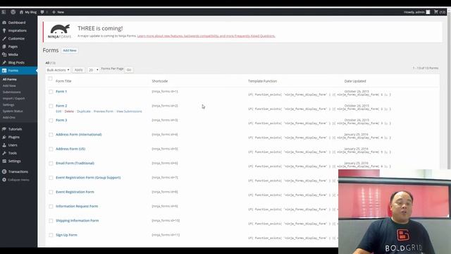 Selecting a Pre-built Form in Ninja Forms смотреть онлайн