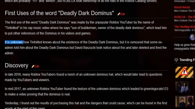 THE LOST DOMINUS OF ROBLOX.. (Roblox Creepypasta) смотреть онлайн