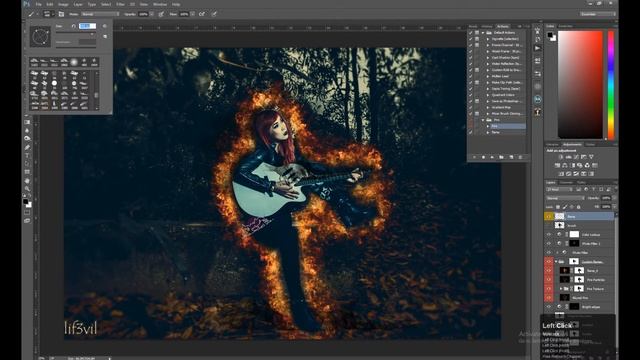Photoshop tutorial - How to use and install photoshop action [fire effect action] смотреть онлайн