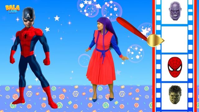 Wrong Heads Top Superheroes | Spider Man, Hulk, Iron Man | Action Songs For Kids BalaLand