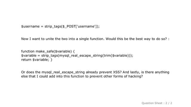 MySQL : A PHP function to prevent SQL Injections and XSS смотреть онлайн