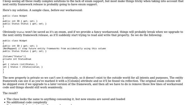 Code Review: Dealing with Entity Framework's lack of enum support (2 Solutions!!) смотреть онлайн