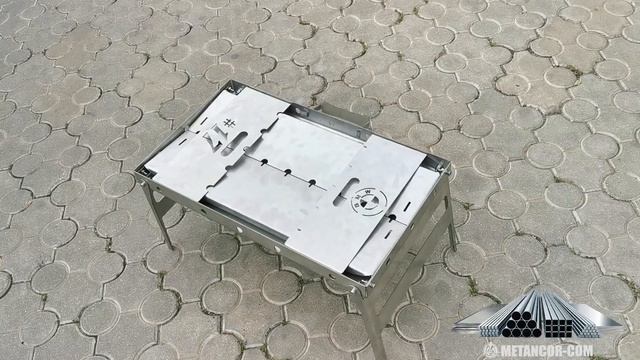 Нержавеющий складной мангал, тип чемоданчик смотреть онлайн