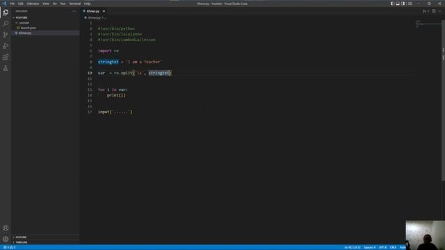 Cambodia (Khmer) Python Lesson 61 Re (Split) смотреть онлайн
