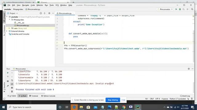 Python FFMPEG 2022 convert webm to mp4 using ffmpeg python | How to use FFMPEG Python usng subproce смотреть онлайн