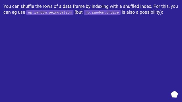 Shuffle DataFrame rows смотреть онлайн