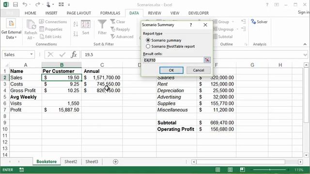 Microsoft Excel - Creating a Scenario Summary Report смотреть онлайн
