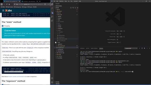 Use the dbt "state" method to only run modified models смотреть онлайн