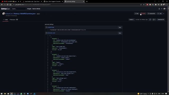 Solución a error con settings sync (Sync : Error Logged In Console) смотреть онлайн