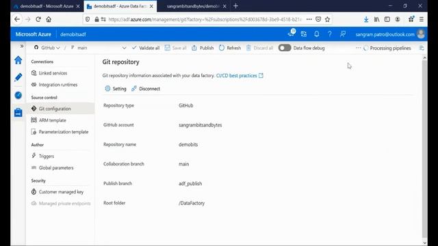 Azure Data Factory - Git Hub Integration смотреть онлайн