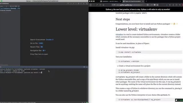 Python: Install a Virtual Environment (virtualenv) смотреть онлайн