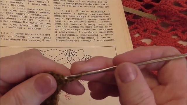 Вязание косынки узором лепесток.Схема. Видео урок. смотреть онлайн