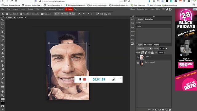 Face swap using Photopea for beginners смотреть онлайн
