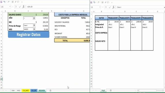 (1) Cuánto cuesta tener un trabajador a un patrón Ejemplo CALCULO Prácticos ISR e IMSS en Exce 202 смотреть онлайн