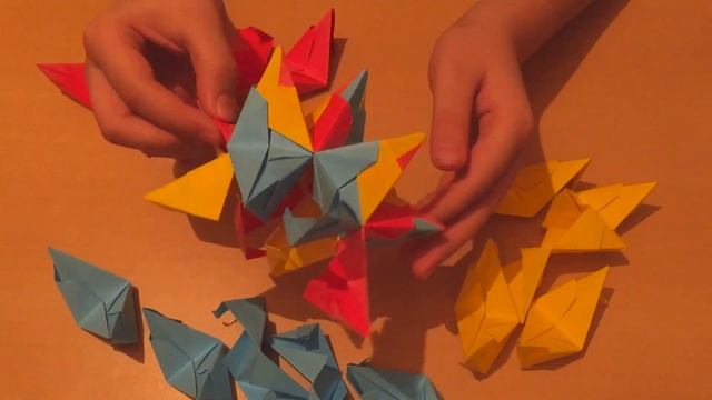 кусудама из бумаги/как сделать оригами колючую кусудаму из бумаги. смотреть онлайн