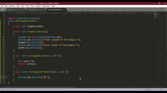 2 A Write a java program to create a class Rectangle The class has attributes Length and Width I смотреть онлайн