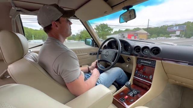 1989 Mercedes-Benz 560SL Petrol Blue Green driving video 5/21/23