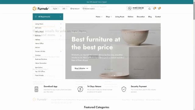 Furnob Furniture Shop Website ★ WordPress Themes & Templates ★ смотреть онлайн