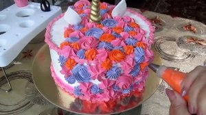 Торт Единорожка. Кремовый торт для девочки Единорожка!