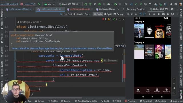 Montando a lista com dados reais do projeto StreamPlayerApp parte 3 смотреть онлайн