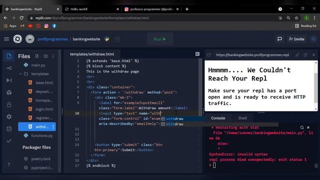 Flask: Banking System | Episode 7: Withdraw | Easy For Beginners смотреть онлайн