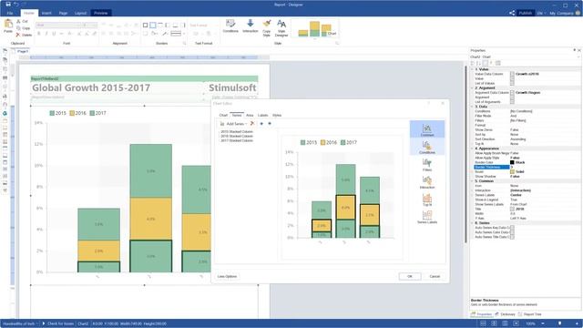 Border thickness in charts in Stimulsoft reporting tools (version 2022.1) смотреть онлайн