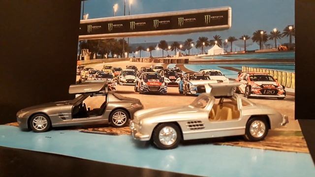 1:32 collection car MERCEDES BENZ 300SL & SLS AMG 1955 2014 смотреть онлайн
