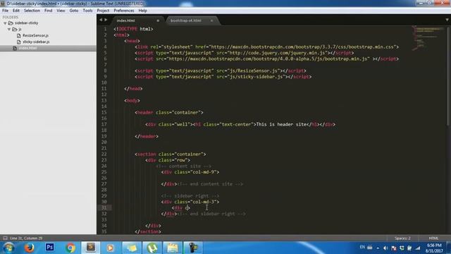 Bootstrap | jQuery sticky sidebar Bootstrap with jquery смотреть онлайн