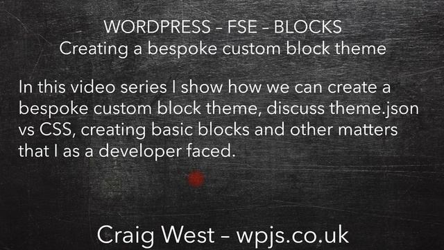 Create a bespoke block theme in WordPress - 01 INTRO смотреть онлайн
