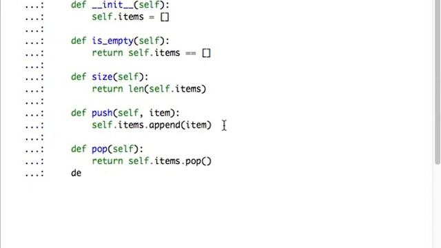Stack in Python смотреть онлайн