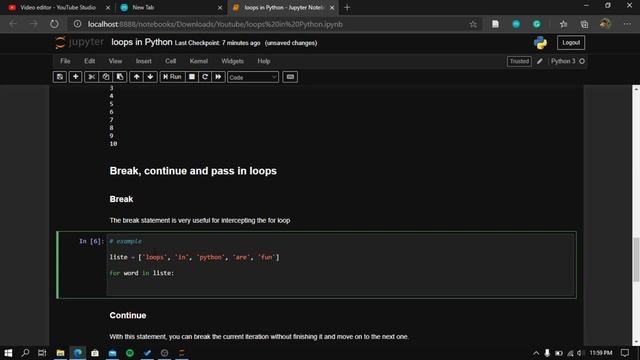 Python | "for" and "while" loops and 'break' 'continue' 'pass' and 'else' смотреть онлайн