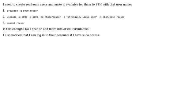 Ubuntu: Create read only user and grant SSH access смотреть онлайн
